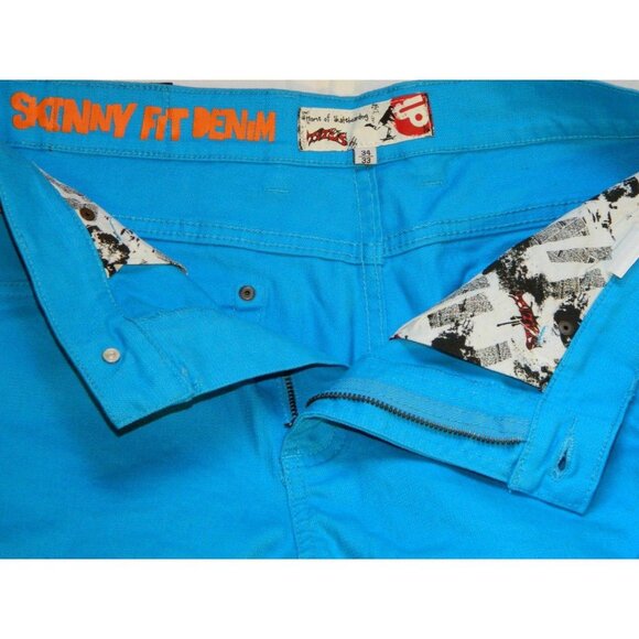 Skateboarding Titus Skinny Fit Up Turquoise Blue Jeans Size 34x33 - Picture 6 of 8